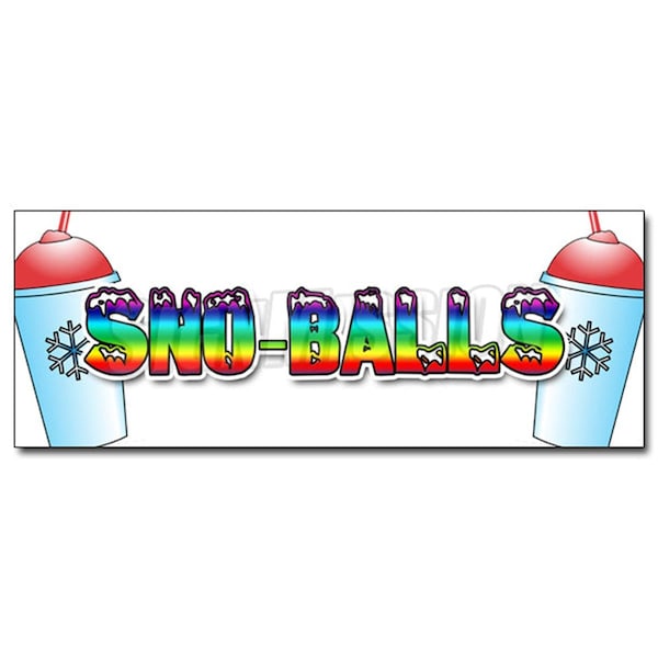 Amistad 12 in. Sno-Balls Decal Sticker - Snowcones Water Ice Italian Shaved Ice Cold Fruit AM3261603 - main